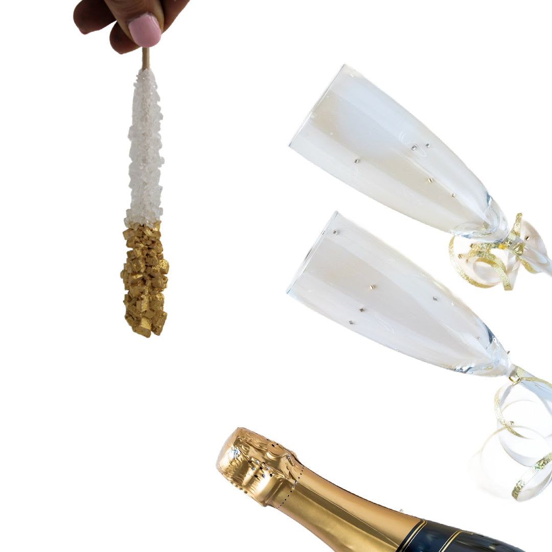 Rock candy sticks White-Gold