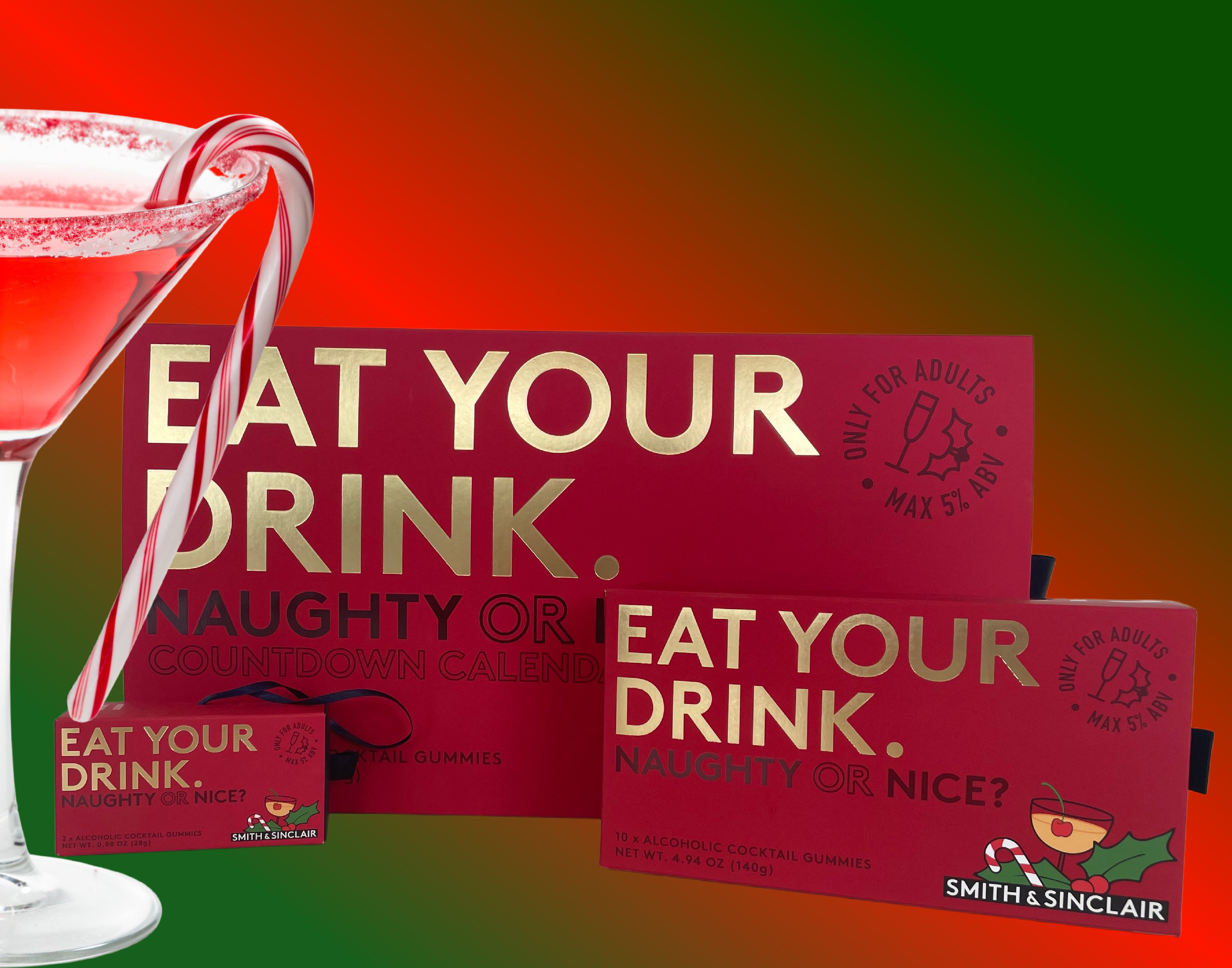 Naughty or Nice Countdown Calendar Alcoholic Cocktail Gummies